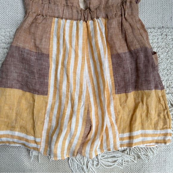 ANTHROPOLOGIE Ett:twa yellow striped Wesley linen sleeveless romper 6 - Picture 6 of 14